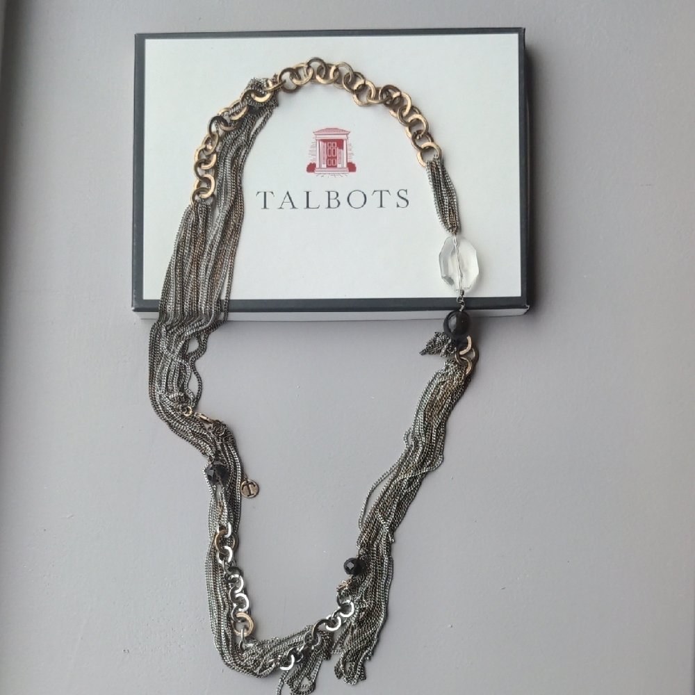 Talbots Gold and Silver Elegant Multi-Strand Necklace